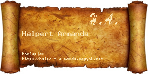 Halpert Armanda névjegykártya